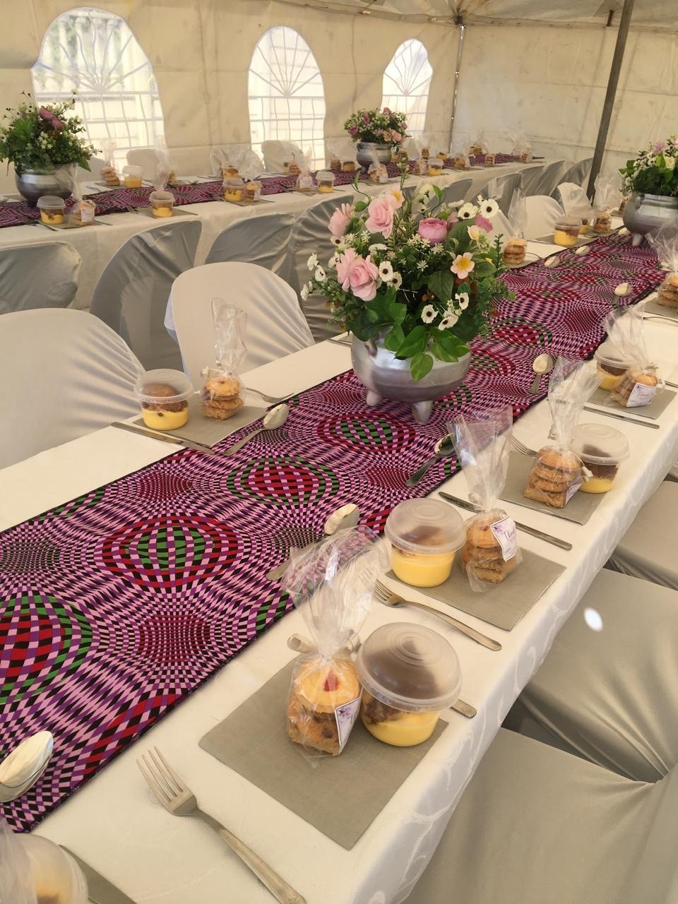 Catering and décor presentation for an event
