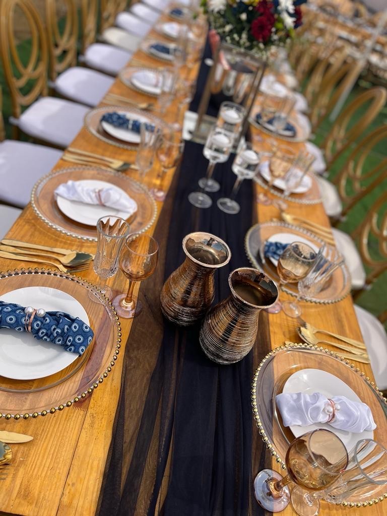 Elegant event table prepared by TZB Catering